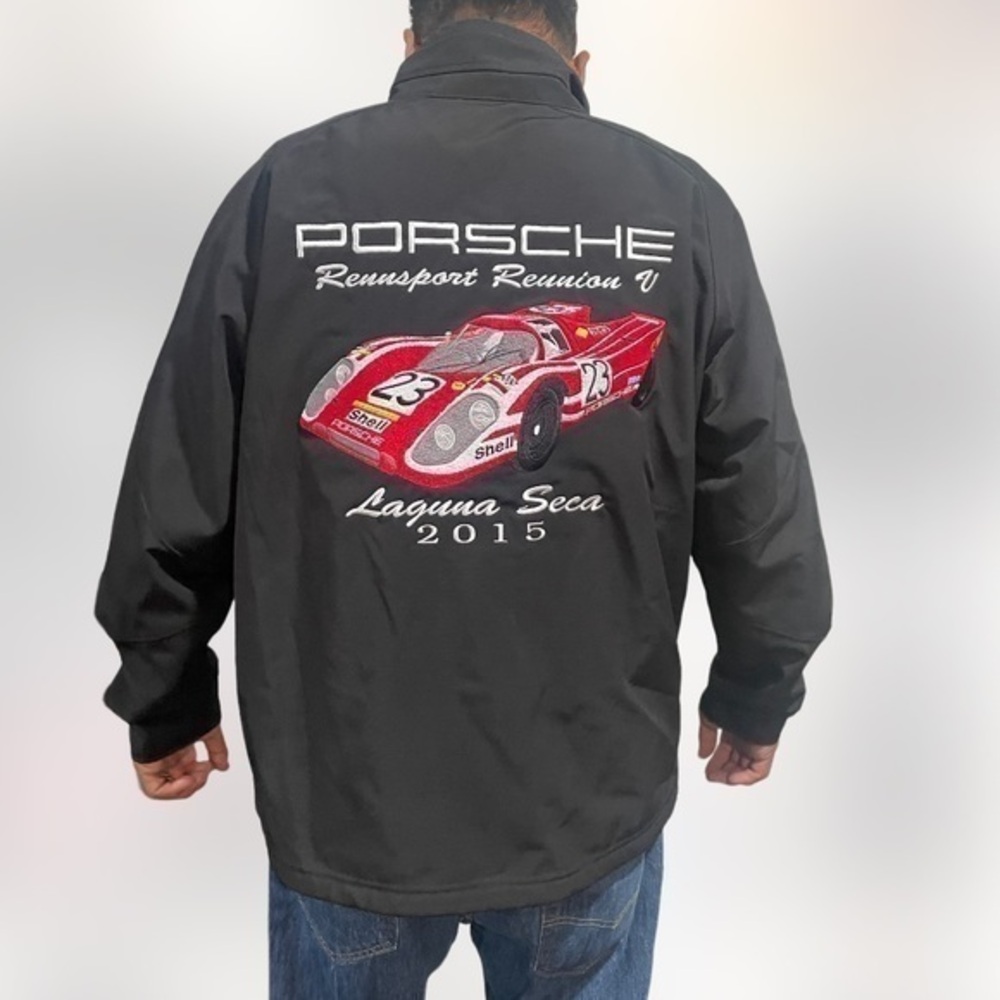 PORSHE Rennsport Reunión V Laguna Seca 2015 Jacket size XL Black soft shell